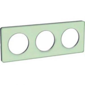 Plaque 3 postes Odace Touch - Translucide vert