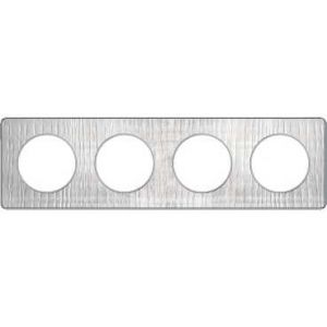 Plaque 3 postes Odace Touch - Aluminium brossé croco