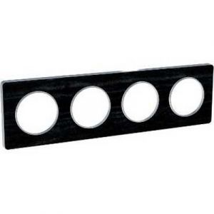 Plaque 4 postes Odace Touch - Chêne Astrakan noir
