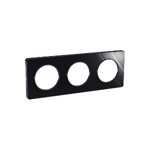 Plaque 3 postes Odace Touch - Aluminium brillant fumé