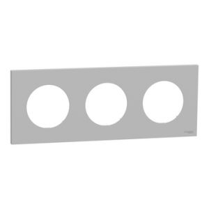 Plaque de finition 3 postes S901706 Odace Schneider - Gris galet