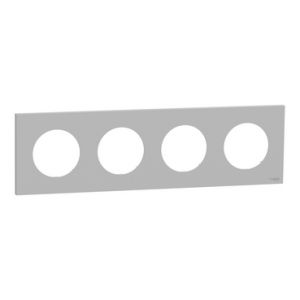 Plaque de finition 4 postes S901708 Odace Schneider - Gris galet