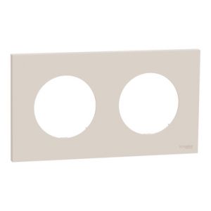 Plaque de finition 2 postes S902704 Odace Schneider - Beige sable