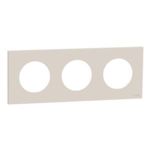 Plaque de finition 3 postes S902706 Odace Schneider - Beige sable