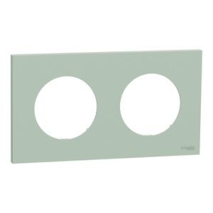 Plaque de finition 2 postes S903704 Odace Schneider - Vert jade