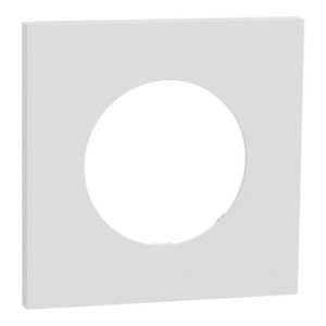 Plaque de finition 1 poste S917702 Odace Schneider - Effet Céramique blanc