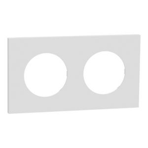 Plaque de finition 2 postes S917704 Odace Schneider - Effet Céramique blanc