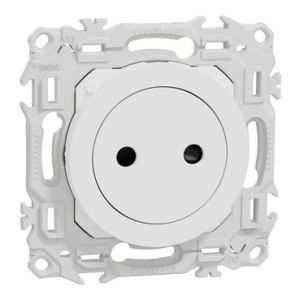Prise 2P 16A affleurante S920033 Odace Schneider - Blanc craie