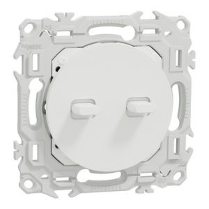 Double va et vient ou poussoir à levier S920213 Odace Schneider - Blanc craie