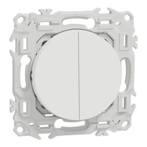 Double va et vient ou poussoir 10AX S920214 Odace Schneider - Blanc craie