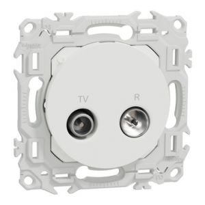 Prise TV/FM S920451 Odace Schneider - Blanc craie