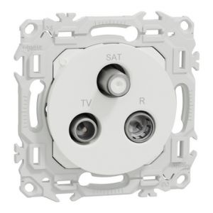 Prise TV/FM/SAT S920461 Odace Schneider - Blanc craie