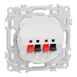 Prise haut-parleurs double 2 sorties à poussette S920488 Odace Schneider - Blanc craie