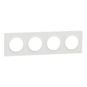 Plaque de finition 4 postes S929708 Odace Origine Schneider - Blanc