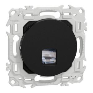 Prise RJ45 S940476 Cat6 STP blindé grade 2TV à 3TV Odace Schneider - Noir onyx