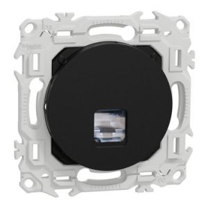 Prise RJ45 S940477 Cat6A blindé grade 3TV Odace Schneider - Noir onyx