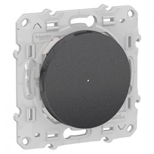 Poussoir variateur connecté Odace Wiser zigbee - Anthracite