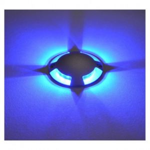 Spot LED Balise Bleu Rond 4 diffuseurs 1W - Vision-EL - 70781