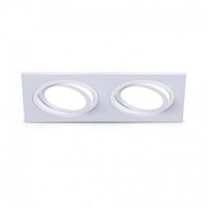 Support de spot rond double blanc Orientable 175 x 93mm - 7717 - Vision-EL