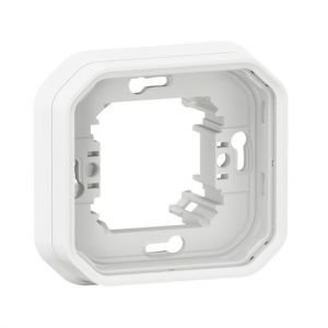  Support plaque étanche pour montage encastré 1 poste Plexo - blanc 