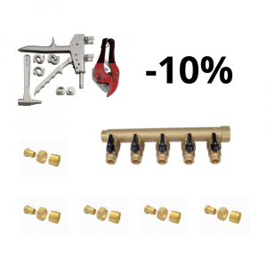 collecteur 5 départs avec raccords à glissement et outils