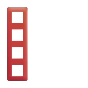 Plaque 4 postes Essensya rouge émail