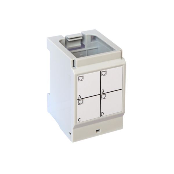 Support 4 connecteurs RJ45 LCS pour coffrets de communication Basique, Double Play et Basique avec brassage, référence 413180 de la marque LEGRAND.