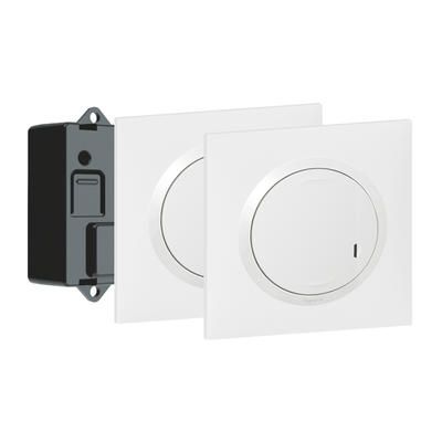  Prêt à poser dooxie de marque Legrand créer un va-et-vient avec 2 commandes sans fil et 1 micromodule livré complet blanc