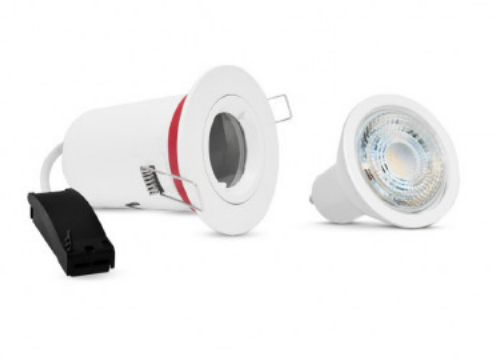Spot BBC  Blanc douille auto + GU10 dimmable 4000K - 77187