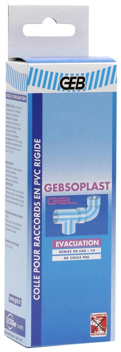 Colle raccord PVC rigide Gebsoplast spéciale évacuation