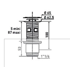 Bonde lavabo universelle à double système Aquance
