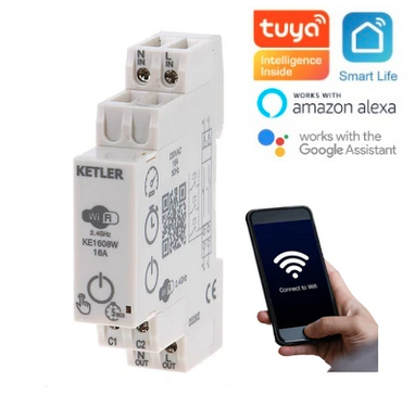 Télérupteur / contacteur WiFi DIN 16A compatible Tuya Smart Life