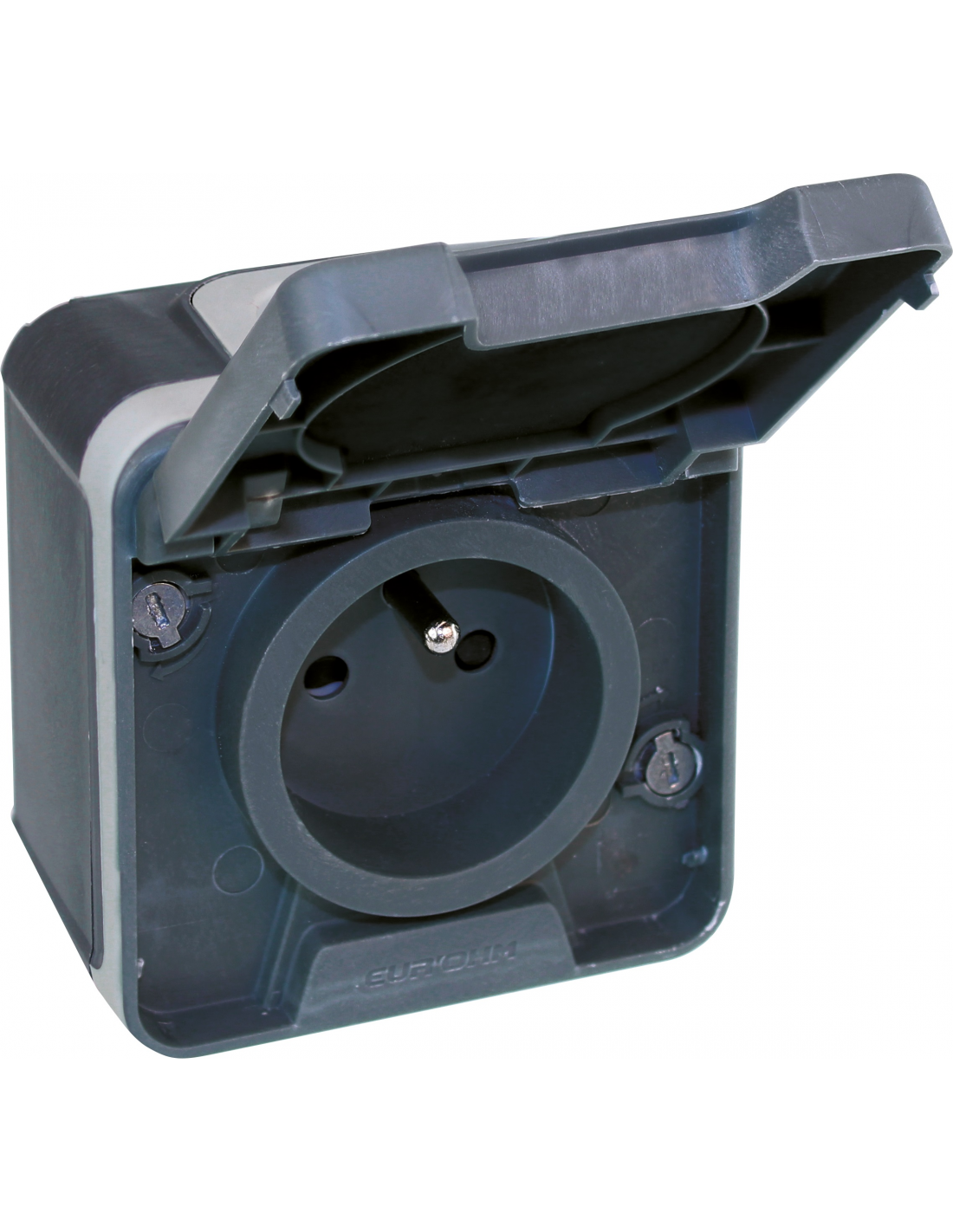 Prise de courant 16A Plexo complet saillie - Gris  60840 EUR'OHM