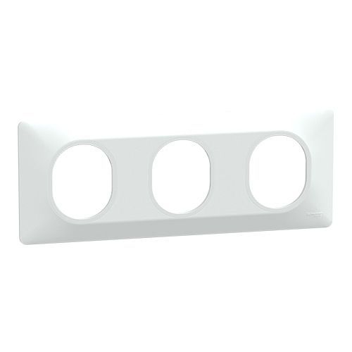 Plaque de finition Schneider Ovalis 3 postes Horizontal blanc - S320706