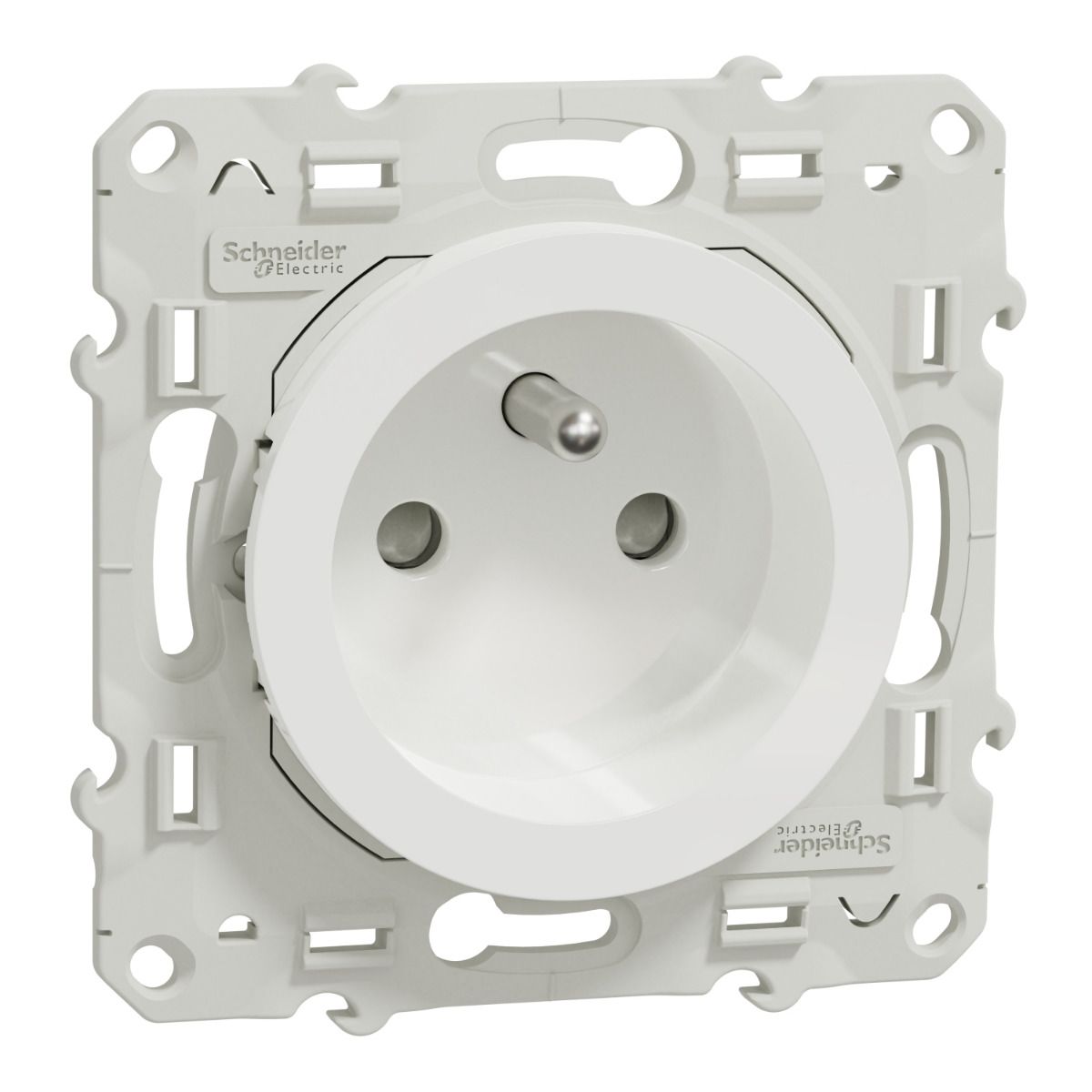Schéma Branchement Variateur Schneider Odace Prise 2P+T borne auto Odace - Blanc - SCHNEIDER - S520059 S520059... | Bâtir Moins Cher