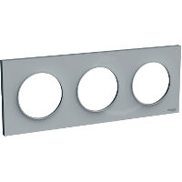 Plaque 3 postes Odace Styl - Gris pierre - S520706A1 - Schneider