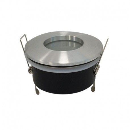 Support de spot LED BBC étanche IP65 fixe rond D82 finition étain Brossé - 7720 - Vision-EL 