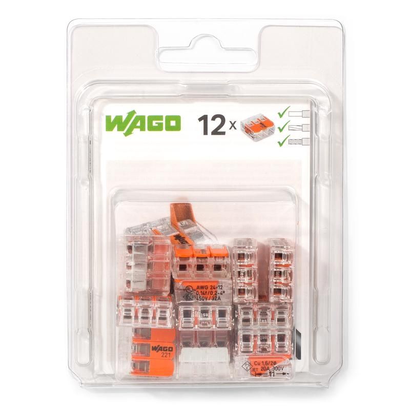 Bornes WAGO Série 221-412/413/415 - Connecteurs Sans Vis, 2/3/5 Pôles, Allemagne