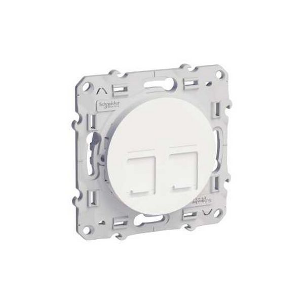 Double prise RJ45 informatique Odace - Blanc - Schneider - s520485