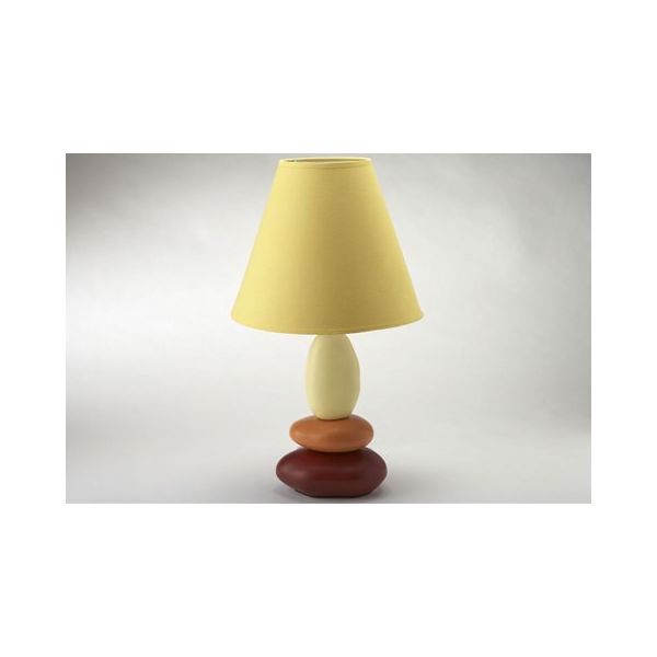 Lampe 3 galets Marron et jaune - 060860 - AMADEUS