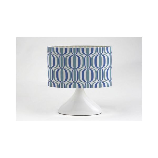 Lampe céramique, abj motifs bleux