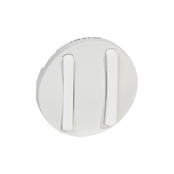 Enjoliveur double interrupteur doigt étroit - Blanc - 065002 - Legrand