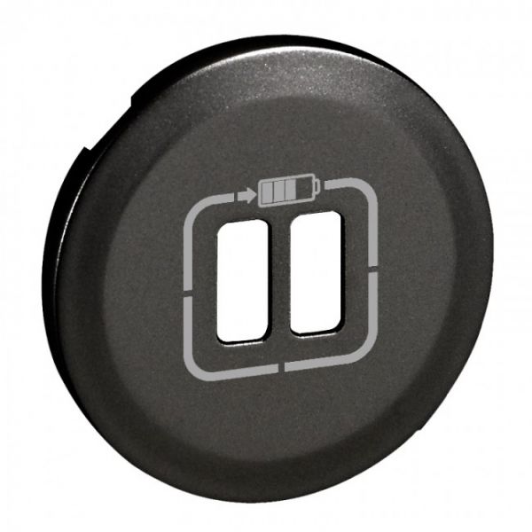 Enjoliveur double prise chargeur USB - Graphite Legrand 067956