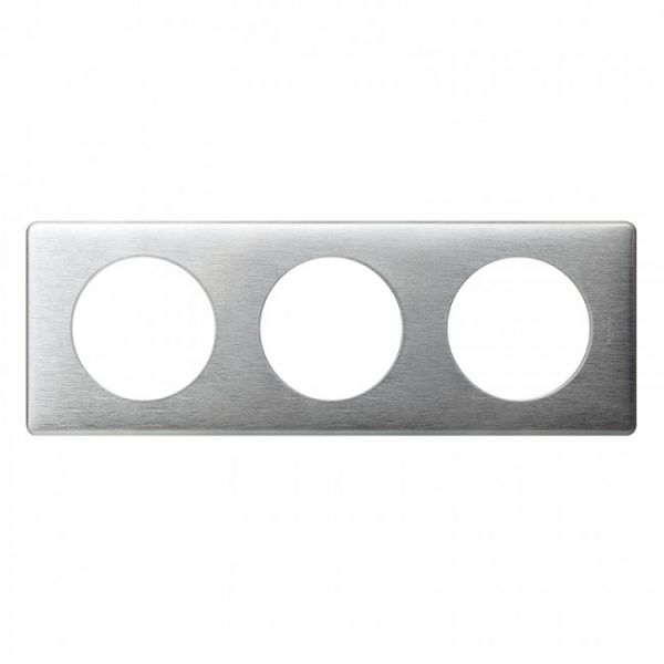 Plaque 3 postes Céliane Aluminium - 068923 - Legrand