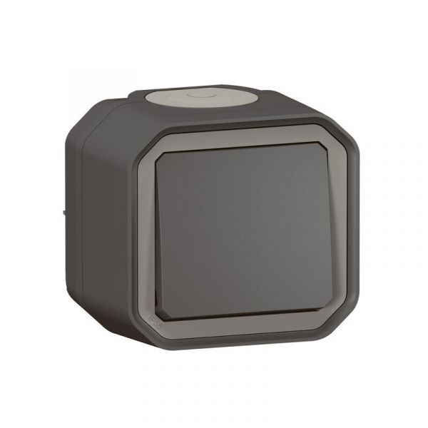  Poussoir étanche Plexo 10A IP55 IK08 saillie - anthracite