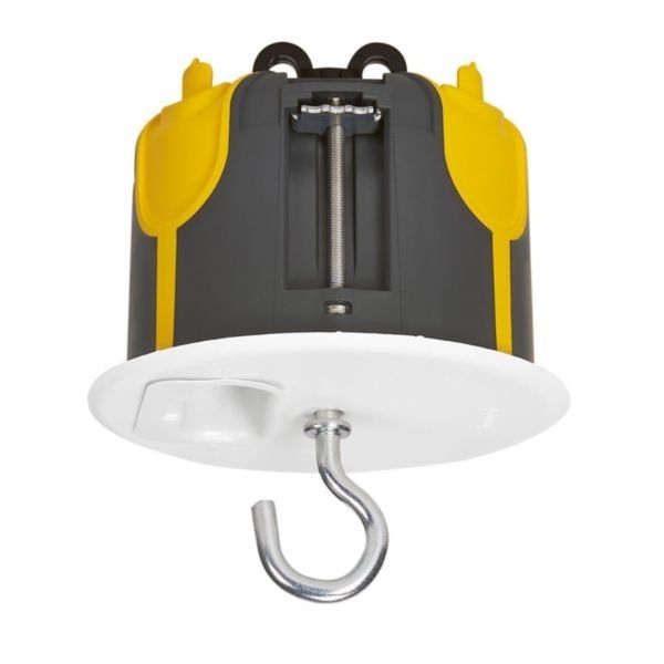 Boîte de luminaire DCL Eco Batibox profondeur 50 mm référence 089377L de la marque LEGRAND. Diamète de perçage 67 mm. Permet la suspension jusqu'à 25 kg avec reprise arrière sur ossature selon NF C 15-100. 4 entrées Ø16-20 mm.