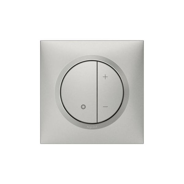 Variateur toutes lampes dooxie 2 fils sans Neutre livré avec plaque carrée alu et griffes