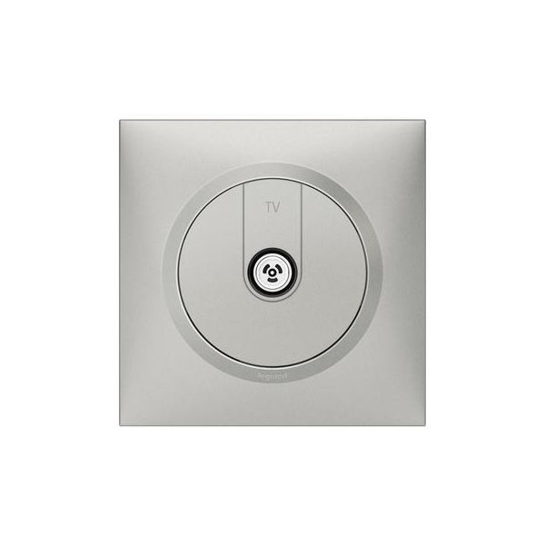 Prise TV étoile blindée dooxie livrée avec plaque carrée alu et griffes - emballage blister