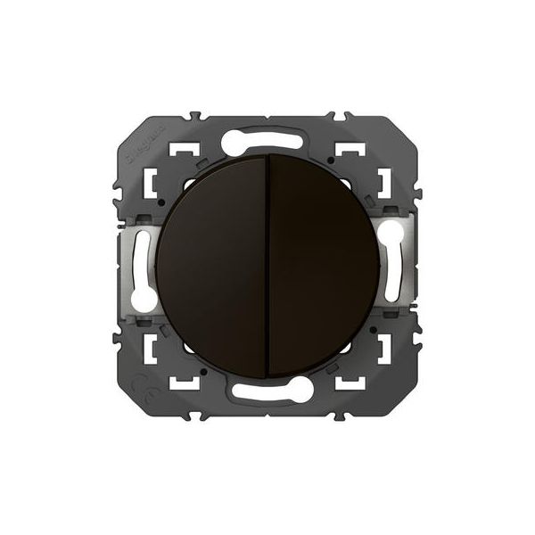 Double interrupteur ou va-et-vient dooxie 10AX 250V~ finition Noir - 095261 - Legrand