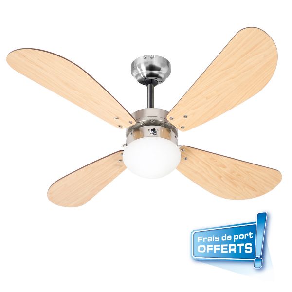  Ventilateur plafond BERMUDES + fixations offertes FARELEK - 112423